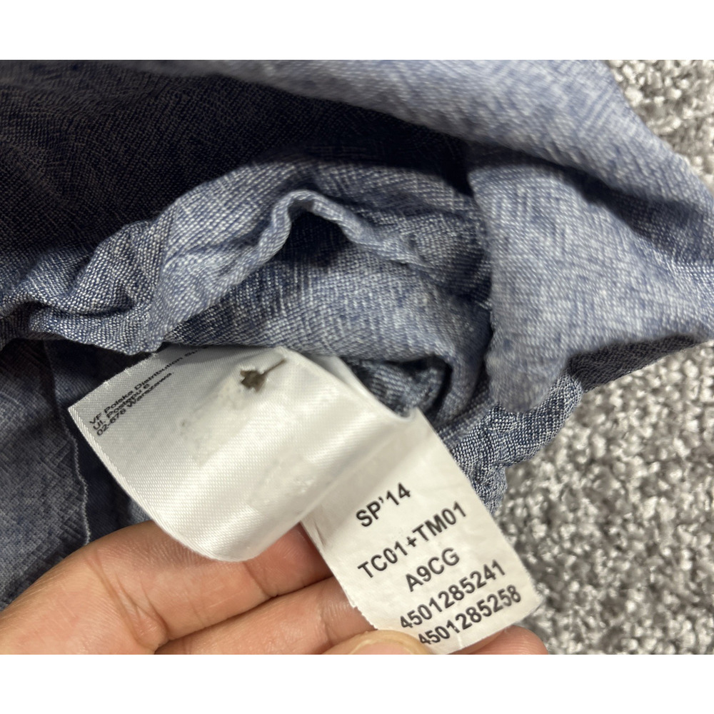 North Face Button Up‎ Shirt Womens Small Linen Cotton Chambray Long Sleeve Blue - Picture 7 of 14
